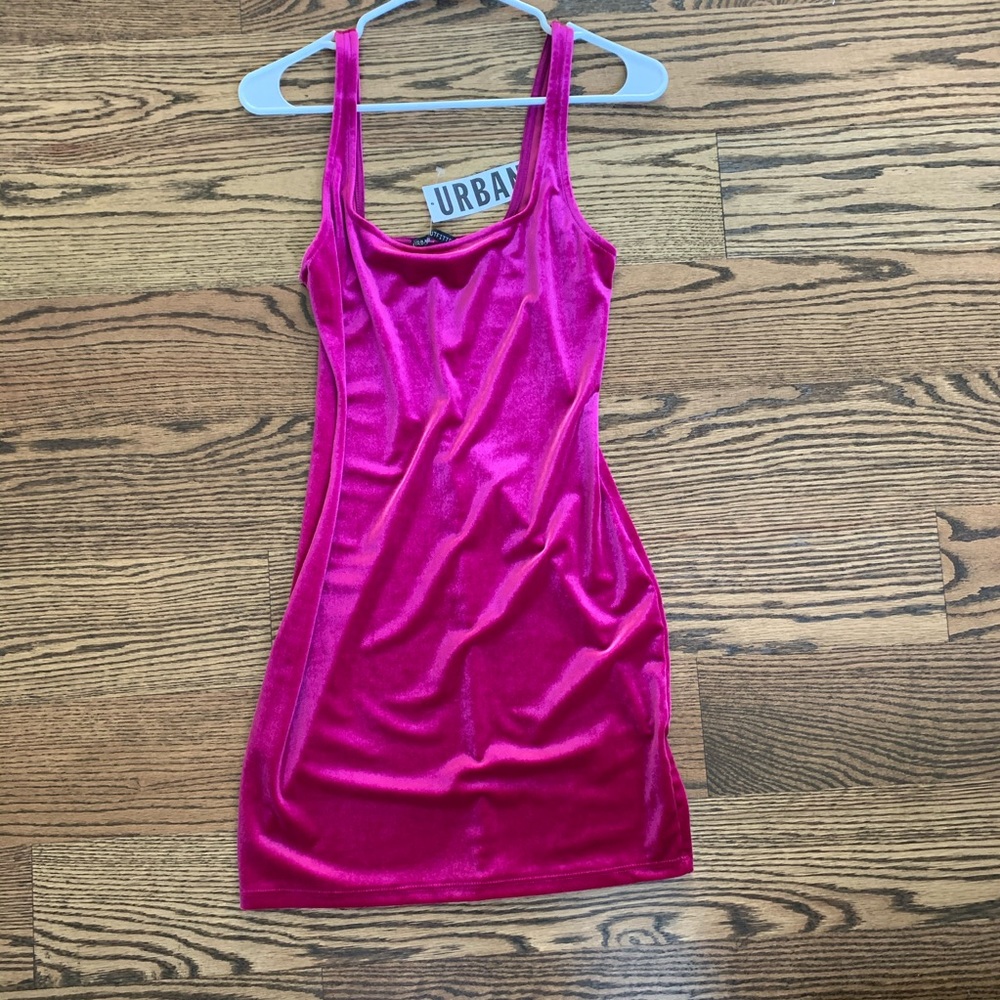 Square neck mini velvet dress